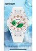 Sanda Dual Display Multifunction Fashion Wristwatch with Colorful Transparent Case for Youthful Korean Style