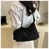 Pleated Bow Knot Tote Bag for Women Cotton Large Capacity Shoulder Crossbody Bag