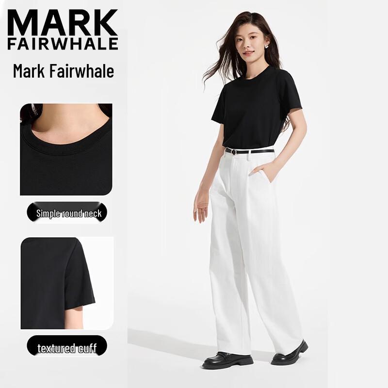 Mark Fairwhale Women's Loose Fit Round Neck Short Sleeve T-shirt