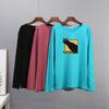Hirsionsan Casual Loose T Shirt Women Spring New Simple Cute Cat O-neck Tees Female Fashion Long Sleeve All-match Tops for Girls