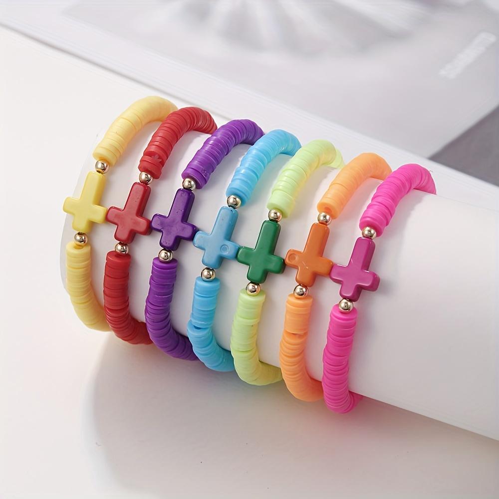 Bohemian Style Colorful Cross Bracelet Vintage & Bohemian, Multi-Layered Stackable Bracelets, Fashionable for Men & Women