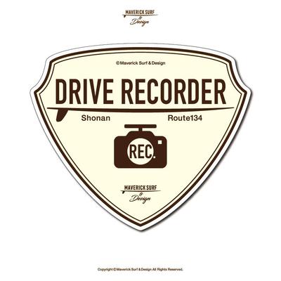 Maverick Surf & Design Maverick Surf & Design Drive Recorder Recorder Rec. " Security Sticker st-025-dr-bw/Brown Surf Sticker Car Decal