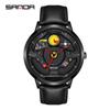 SANDA Men's Watch Hollow Quartz Watch Steering Wheel Quartz Watch Cool Casual Personality Waterproof Quartz Watch