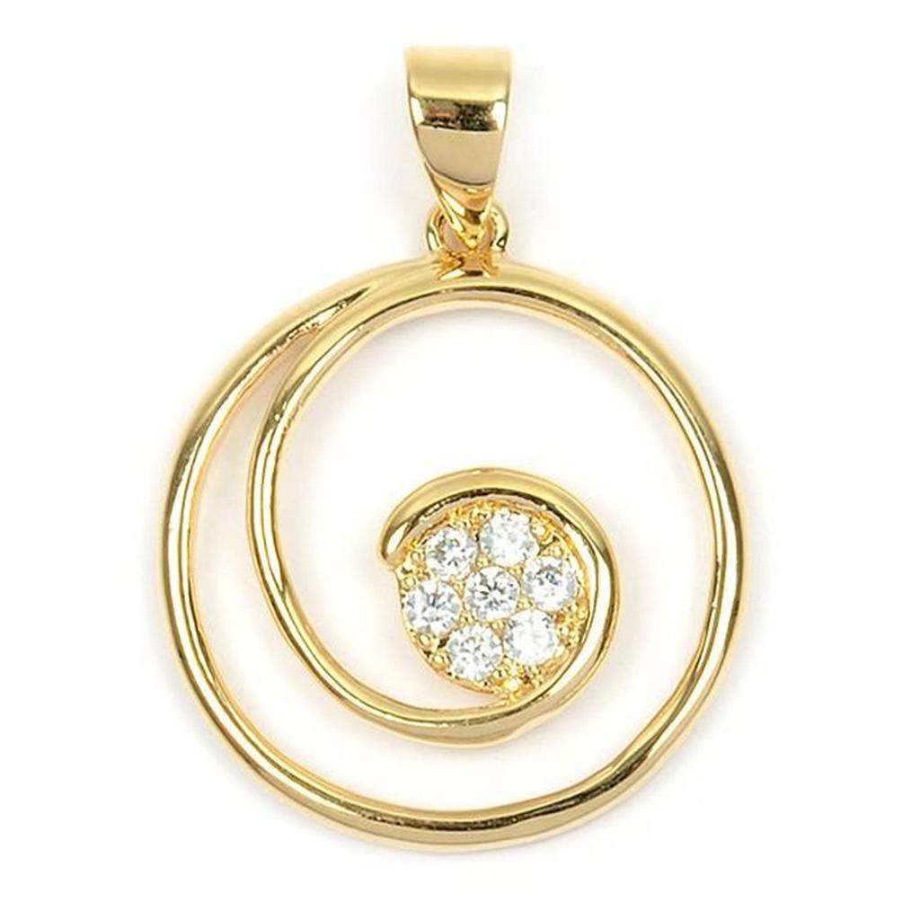 Les Trésors De Lily [M8756] - Pendentif Plaqué Or 'Déesse' blanc doré - 18 mm