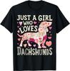 Dackel Nur Ein Mädchen, Das Dackel Liebt Hund Blume Floral Geschenk Unisex T-Shirt