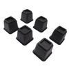 6pcs Bed Risers 5in High Quadrate Trapezoidal Ergonomic Plastic Black Furniture Risers Blocks for