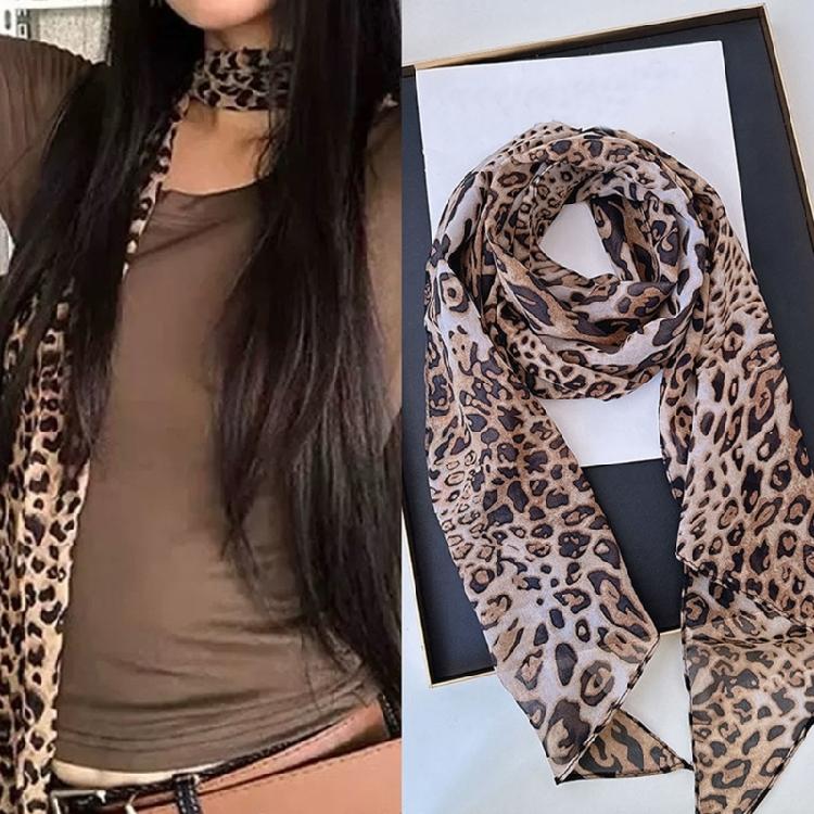 Elegant Snakeskin Pattern Neck Scarf for Ladies Thin Chiffon Neck Wrap Casual Daily Wear Scarf Scarves Neck Accessories