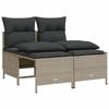 VidaXL Salon de jardin 4 pcs avec coussins gris clair résine tressée, ensemble de canapés d'extérieur, salon de jardin, 368376