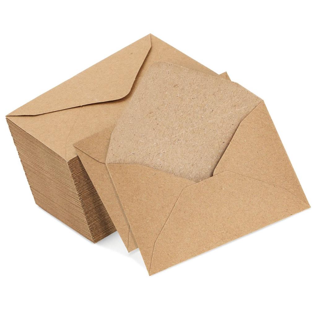 60 Pieces V Flap Envelopes Retro Blank Envelopes Invitation Envelopes Kraft Paper Envelopes Business Envelopes