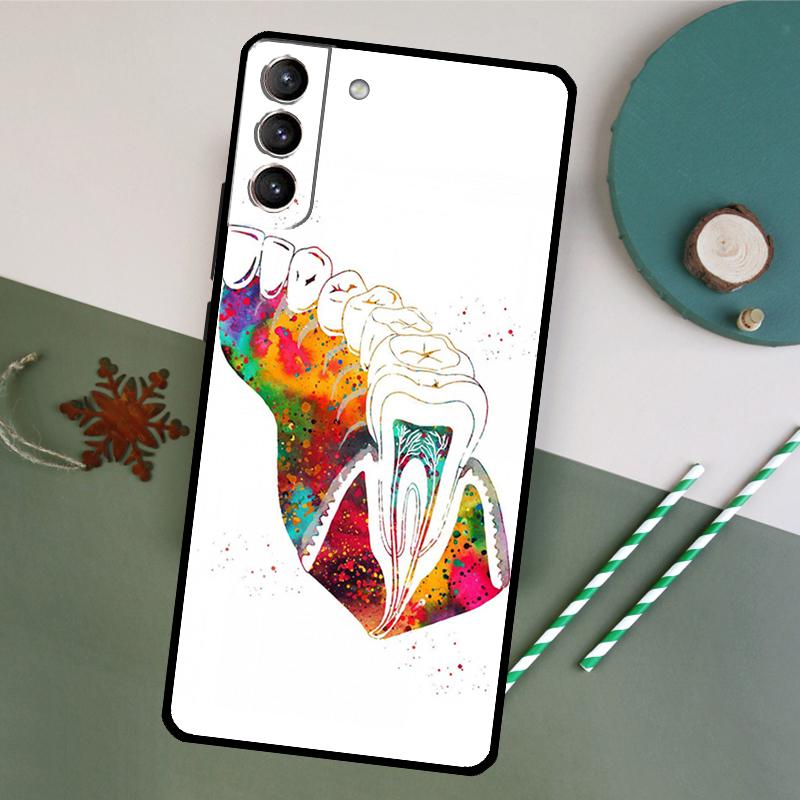 The Dentist Tooth Phone Case For Samsung Galaxy S25 S20 S21 S22 S23 S24 S26 Ultra S10 Plus S25 FE Back Cover