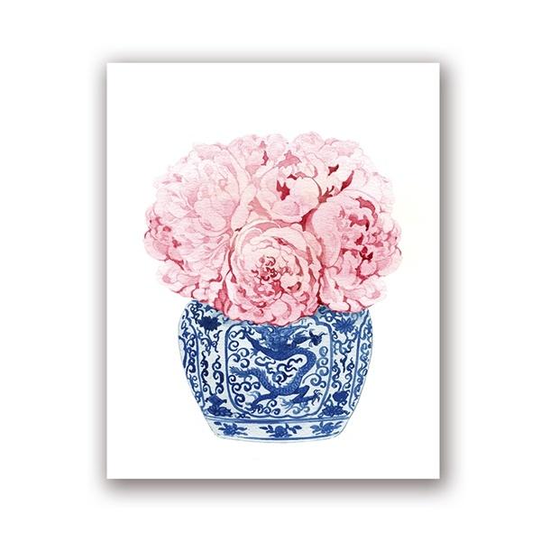 Blue and White China Magnolia Hydrangea Prints Chinoiserie Art Canvas Painting Gallery Wall Art Picture Poster Trendy Wall Decor
