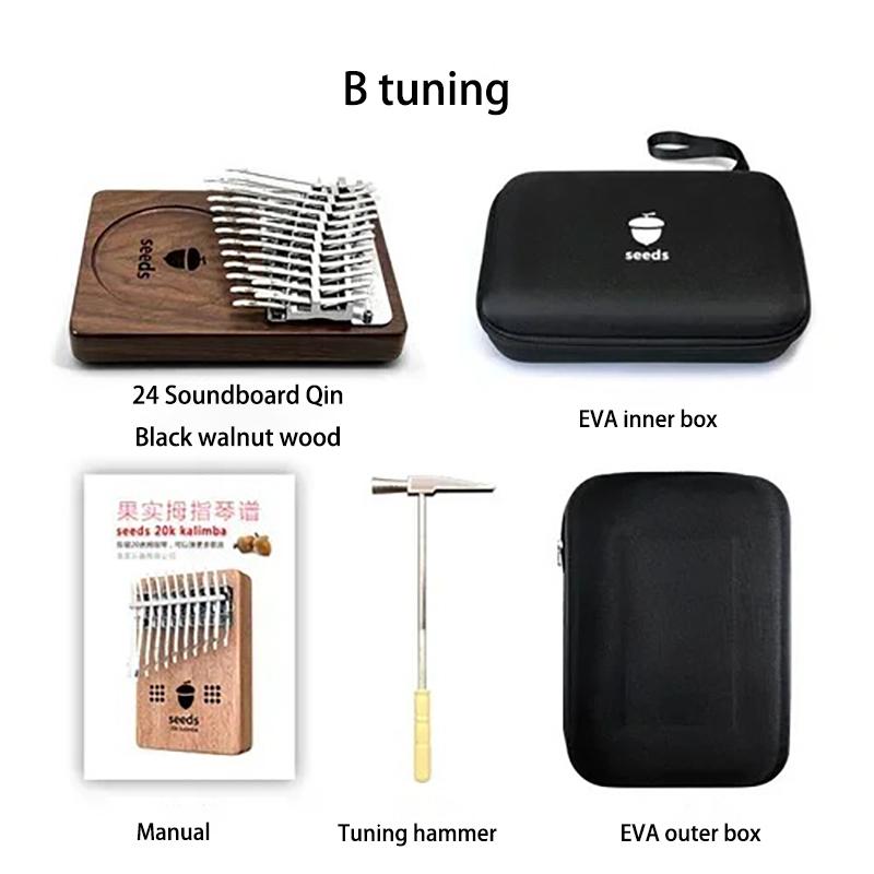 24 Keys Walnut Wood Kalimba Musical Keyboard Accessories Music Finger Piano Cute Gift