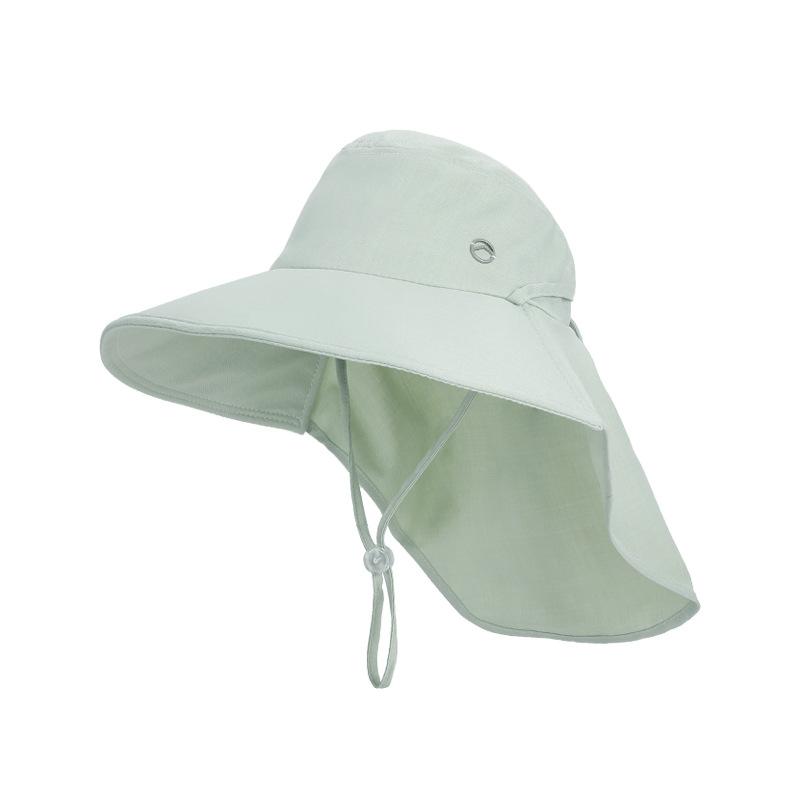 Spring and Summer Outdoor Sun Protection Hat Versatile with Ponytail Hole Hat Women's Big Eaves Shawl Neck Protection Bucket Hat
