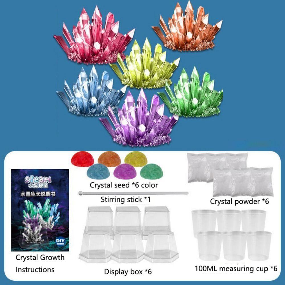 Vibrant Colored Crystals DIY Educational Science Toys Display Cases Crystal Making Kit  Boys