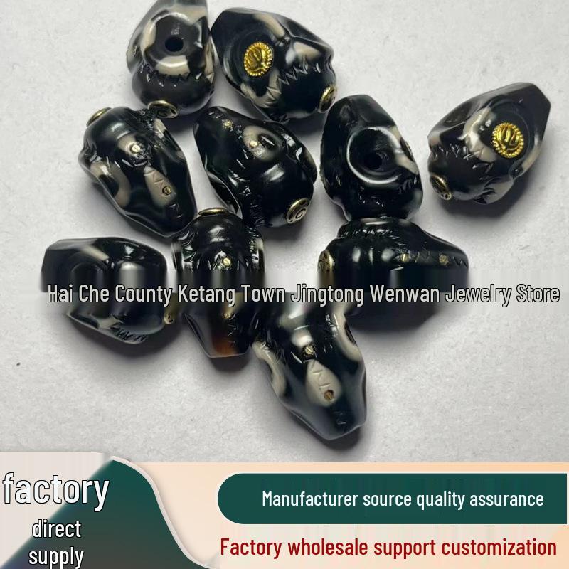 

Тибетский Дзи Агат Акулий Спинной Венвань Ваджра Бодхи Луна-Звезда Аксессуар