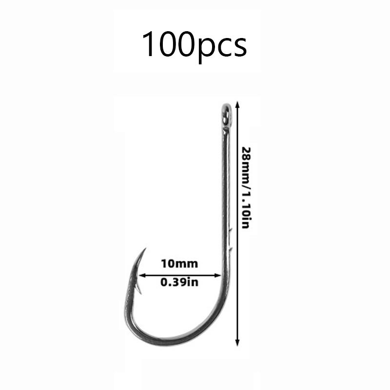 100Pcs Double Back Barbed Fishhook There Are Barbs And Crooked Mouth Hooks Sea Fishing Hook