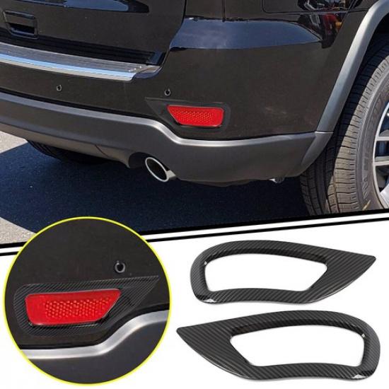 Carbon Fiber Rear Fog Light Lamp Covers For Jeep Grand Cherokee 11+ Accessories