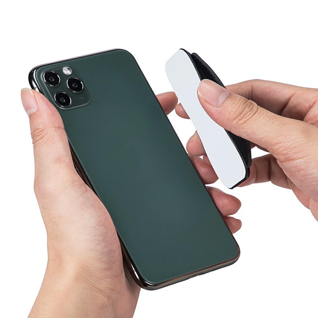 Universal Retractable Phone Strap Stand Leather Textured Adhesive Holder Anti Slip Versatile Support