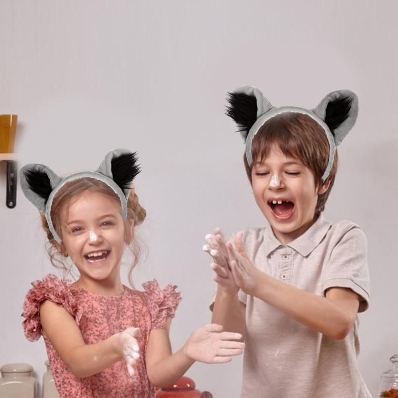 Foxes Wolf Costume Set Ears Tail Wolf Mask Animal Fancy Costume Kit Accessories Kids Adults Halloween Cosplays Props
