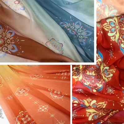 1/3/5/10M Oude Stijl Chiffon Stof Organza Tule Designer Stof Voor Diy Tang Dynastie Jurk Hanfu Kostuum Achtergrond Decor