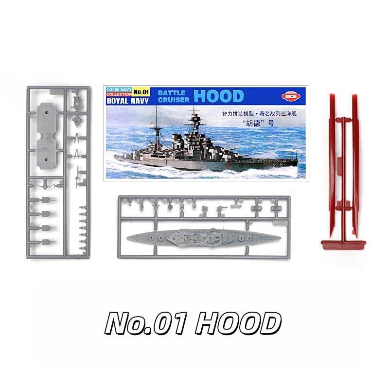 1/2000 Aircraft Carrier USS New Jersey Missouri German Tirpitz British Hood Battleship Plastic Assemble Warship Model Toy