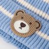 Kinder Winter Ohrenklappenmütze - Gestreiftes Wolliges Bär-Design für Jungen und Mädchen