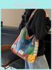 Bohemian Fashion Reusable Fabric Shoulder Bag With Zipper Closure For Work