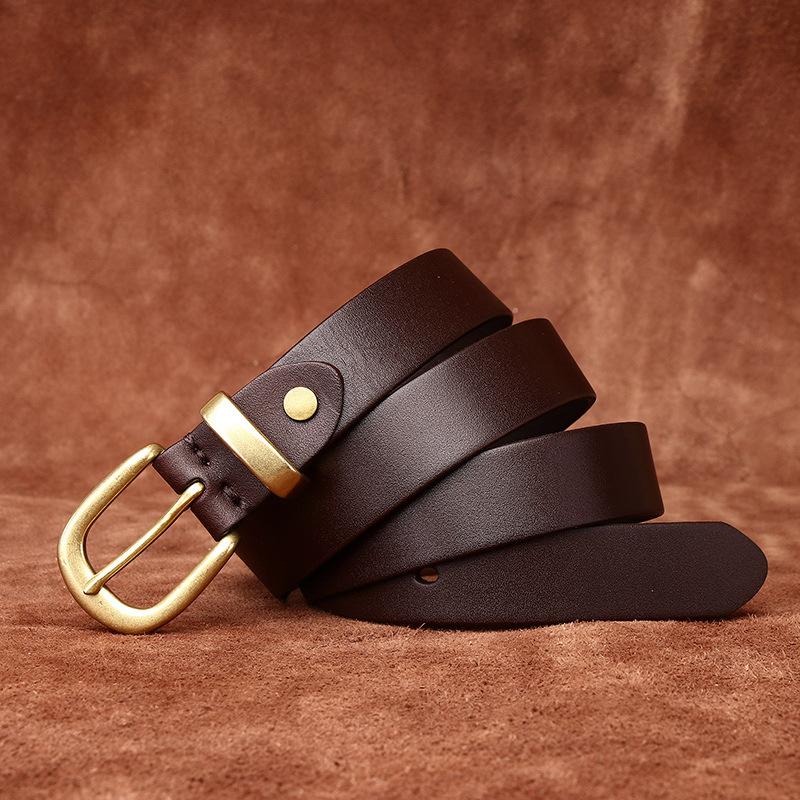 

Жіночий модний простий та універсальний ремінь шириною 2,8 см з першого шару коров ячої шкіри, трендовий, з мідною пряжкою, шкіряний ремінь з пряжкою-штифтом, жіночий 120cm