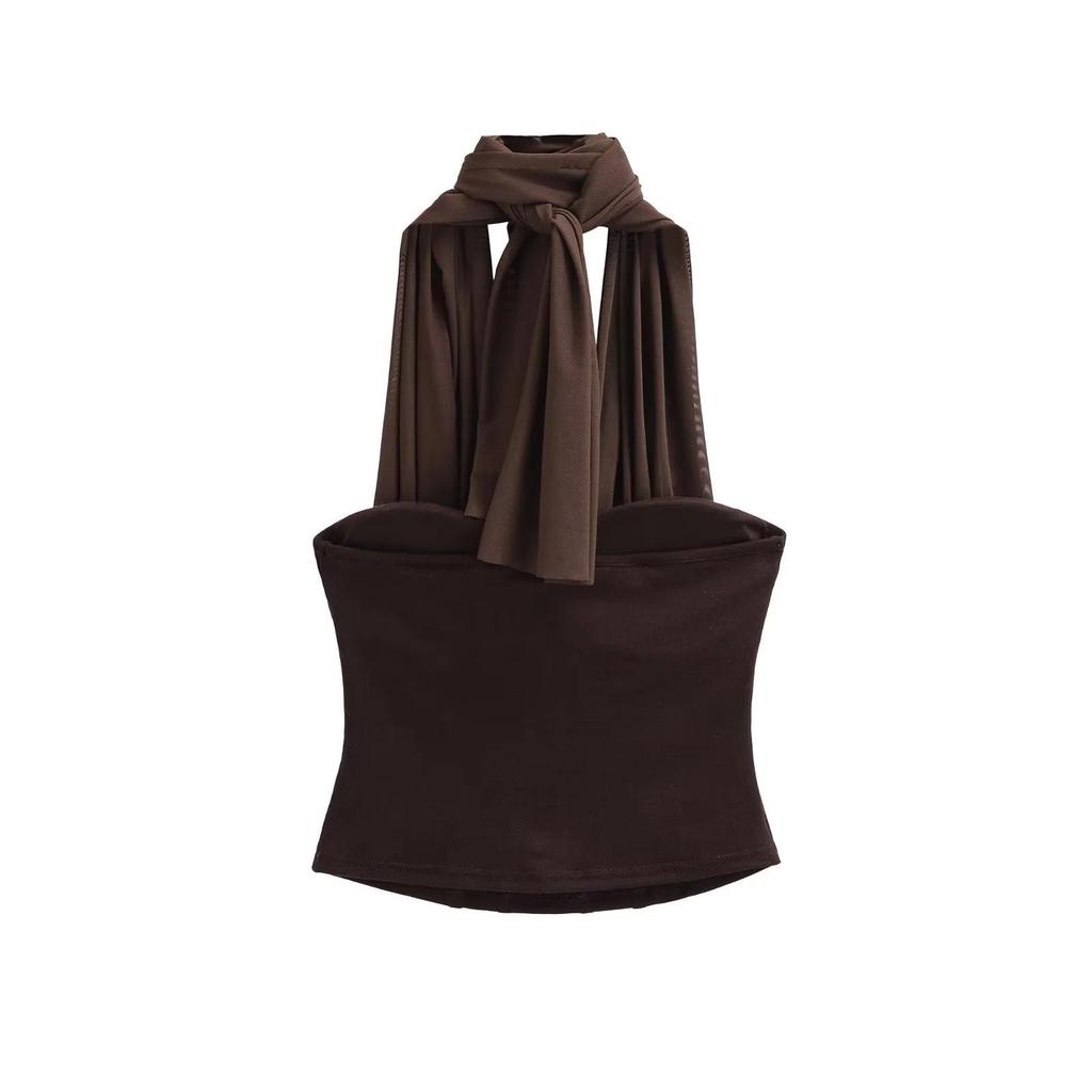 Spring 2026 New Arrival: Sexy Mesh Halter Crop Top for Women