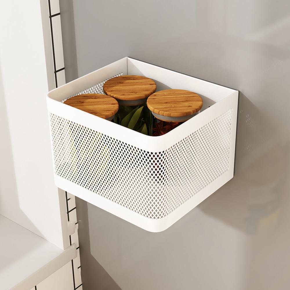 

1PC Kitchen Storage Rack Refrigerator Side Magnetic Absorption Rack Hole Plate Gap Magnet Hanging Basket Kitchen Storage Rack