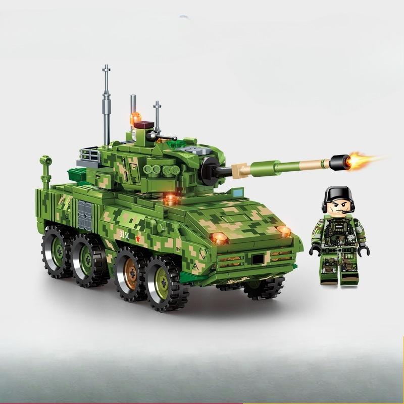 

8-in-1 888pcs Military Series Wheeled Armored Assault Tank Building Blocks Toy