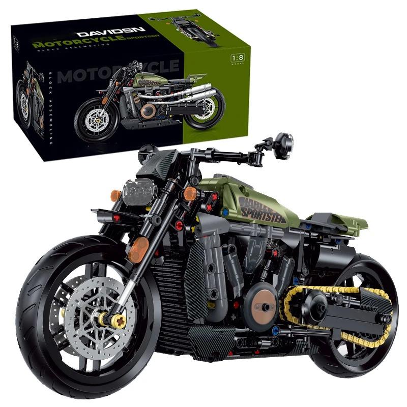 1/8 MOC Building Blocks Motorbike Model City Racing Vehicle Technical Bricks Birthday Gifts Toys for Kids Boys Children 634pcs