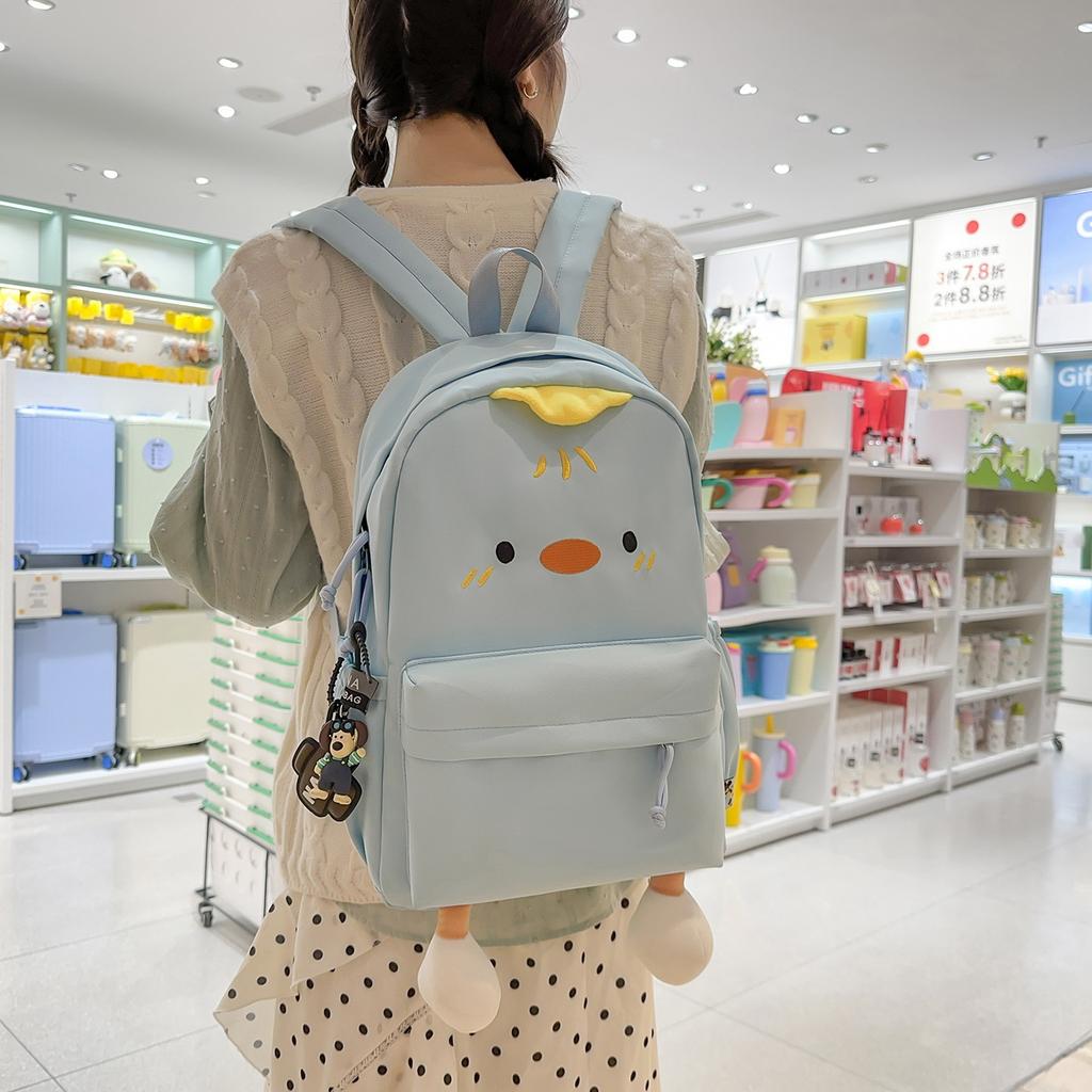 Schoolbag New Cute Chicken Large Capacity Backpack Junior High School Student Student Class School Bag Commuter Leisure Travel Backpack