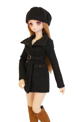 DD SD Compatible High Stand Coat Black with Belt 60cm Doll for BJD Doll Clothes Color Transfer Prevention [Petite Marie] 1/3 (Suitable S-M Bust)