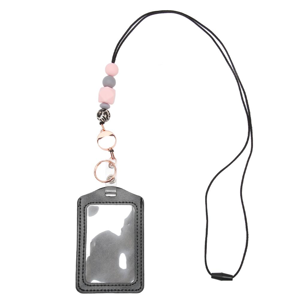 Silicone Retractable Bded Lanyard with Transparent ID Holder Multi Purpose Badge Holder for Students Worker