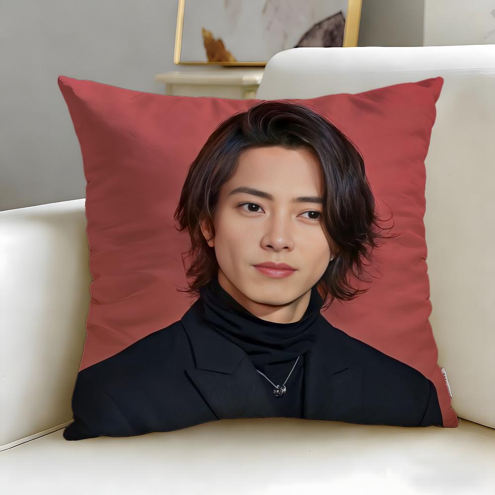 Popular Actor Yamashita Tomohisa Cushion Cover Soft EasyWash Pillow Case Versatile for Couch Bed Travel and Office