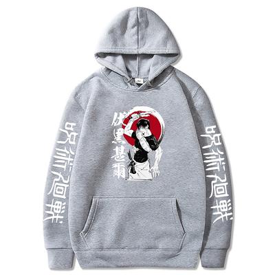 Fushiguro Toji Bedruckter Kapuzen-Anime-Jujutsu-Kaisen-Sweatshirt für Herren und Damen, lässige Hoodies, Harajuku, Unisex, bequeme Streetwear
