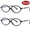 2pcs Trendy Small Oval Multi Color Glasses Frames Women Anti Blue Light Glasses Frame Computer Optical Lenses Eyeglasses