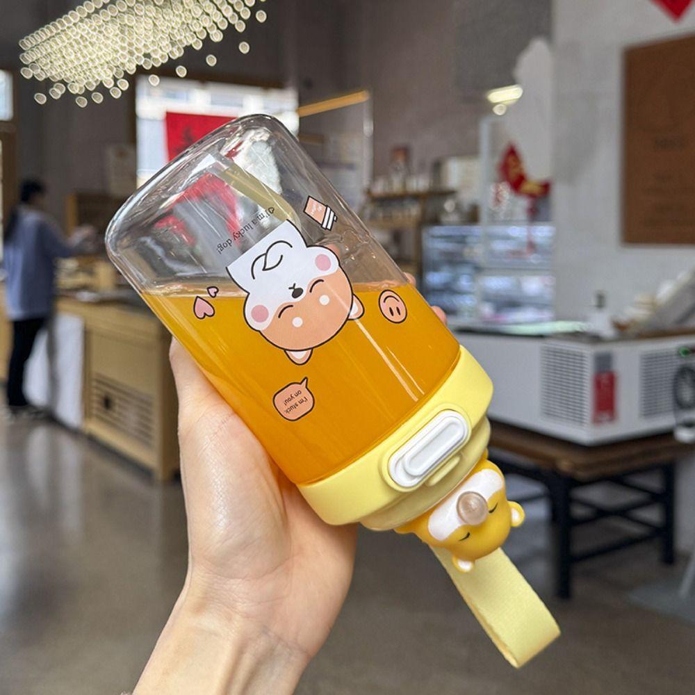 Cute Capybara Water Bottles Spit Bubble Sport Water Bottle Milk Cup Cartoon Plastic Cup  Summer