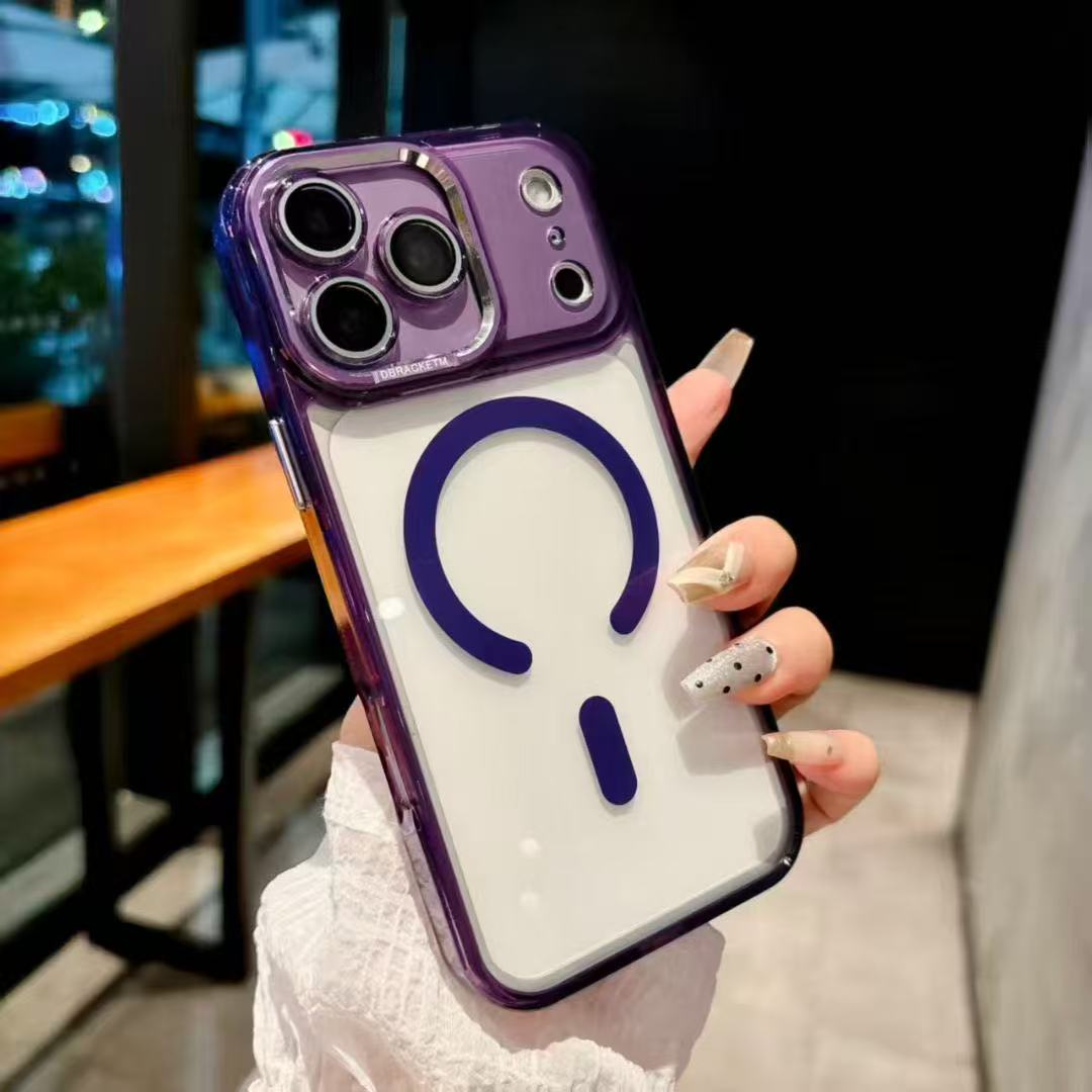 

Luxury Metal Clear Magnetic Lens Protective Cover for iPhone 17 Air 16 15 14 13 12 17 Pro Max Plus Magsafe Hard Shockproof Case iPhone17