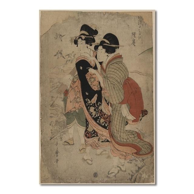 

Рамка из цельного дерева, холст, художественный принт, японская японская картина на холсте, постеры и принты укиёэ, современные настенные панно для спальни, украшения дома 15*20cm(with frame)