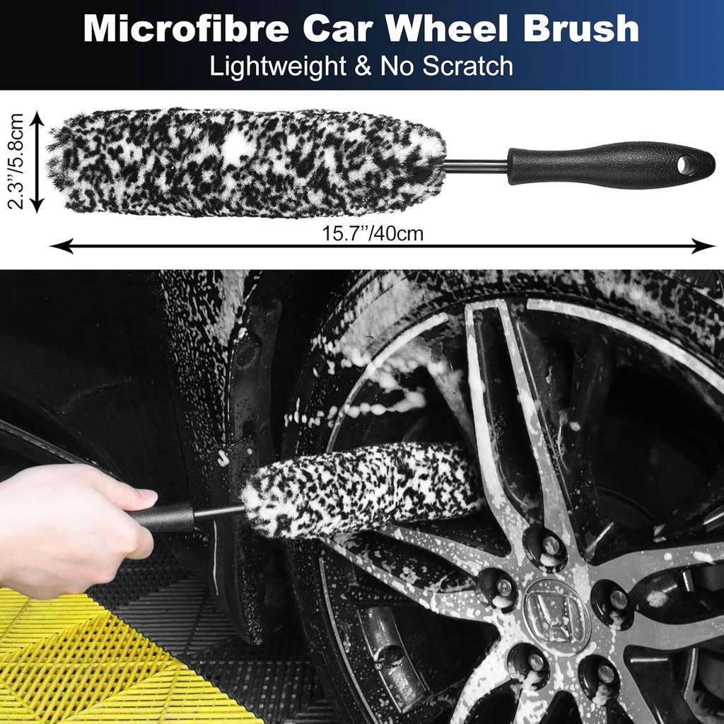 Car Wheel & Tire Brush Set, Wheel Cleaner Brush, Soft & Stiff Bristle Cleaning Brush, Wheel Brushes For Cleaning Wheels, Rim Brush For Car Body