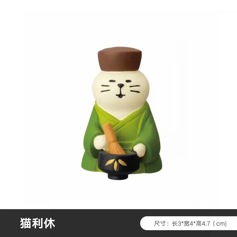 Zakka Japan Teehaus Katze Japan Dekoration Figuren Harz Handwerk Sammlerstück Heimdekoration Schreibtischzubehör Szenendekoration Geschenke