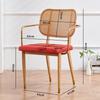 Nordic Light Luxury Wrought Iron Rattan Dining Chair - European Style for Home, Hotel, Cafe, or Leisure.