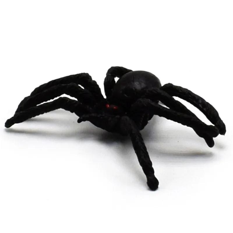 10pc Horror 4.5cm Black Spider Haunted House Spider Web Bar Party Decoration Supplies Simulation Tricky Toy Halloween Decoration