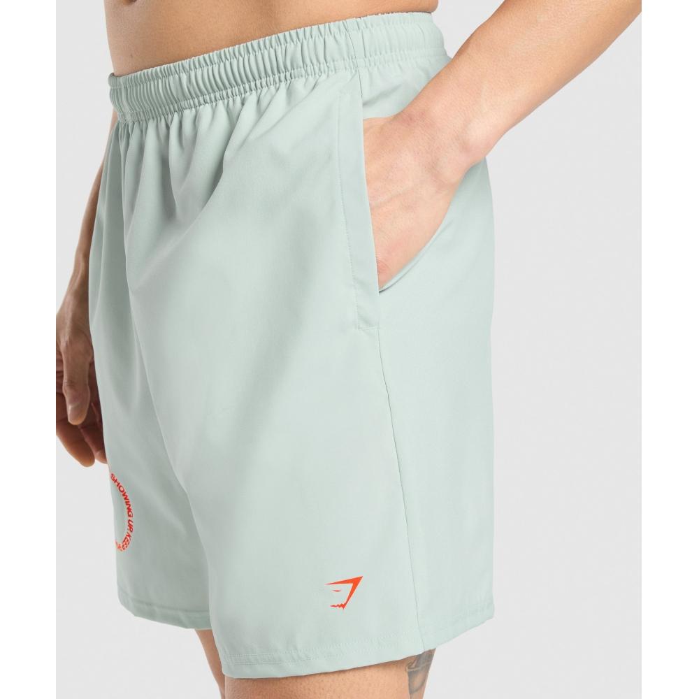 Gymshark Keep Showing Up 7  Shorts Morning Blue A2b9x Udbn