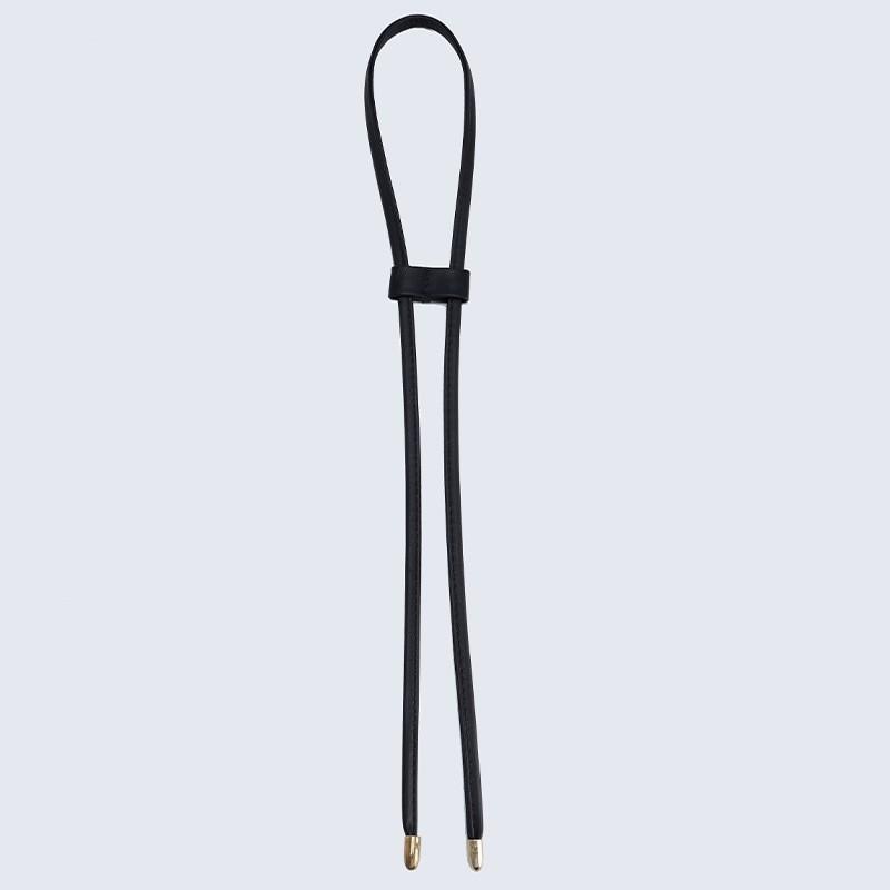 1Pcs PU Leather Drawstring Pull String Detachable Bucket Bag Strap Slide String Keeper Drawstring Backpack Accessories чёрный