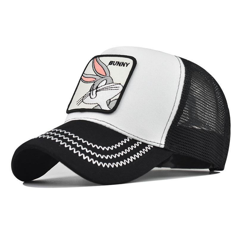 

Men S Snapback Caps Summer Breathable Baseball Cap Women Cool Streetwear Rabbit Embroidery Trucker Bones Unisex Hip Hop Hats Mal