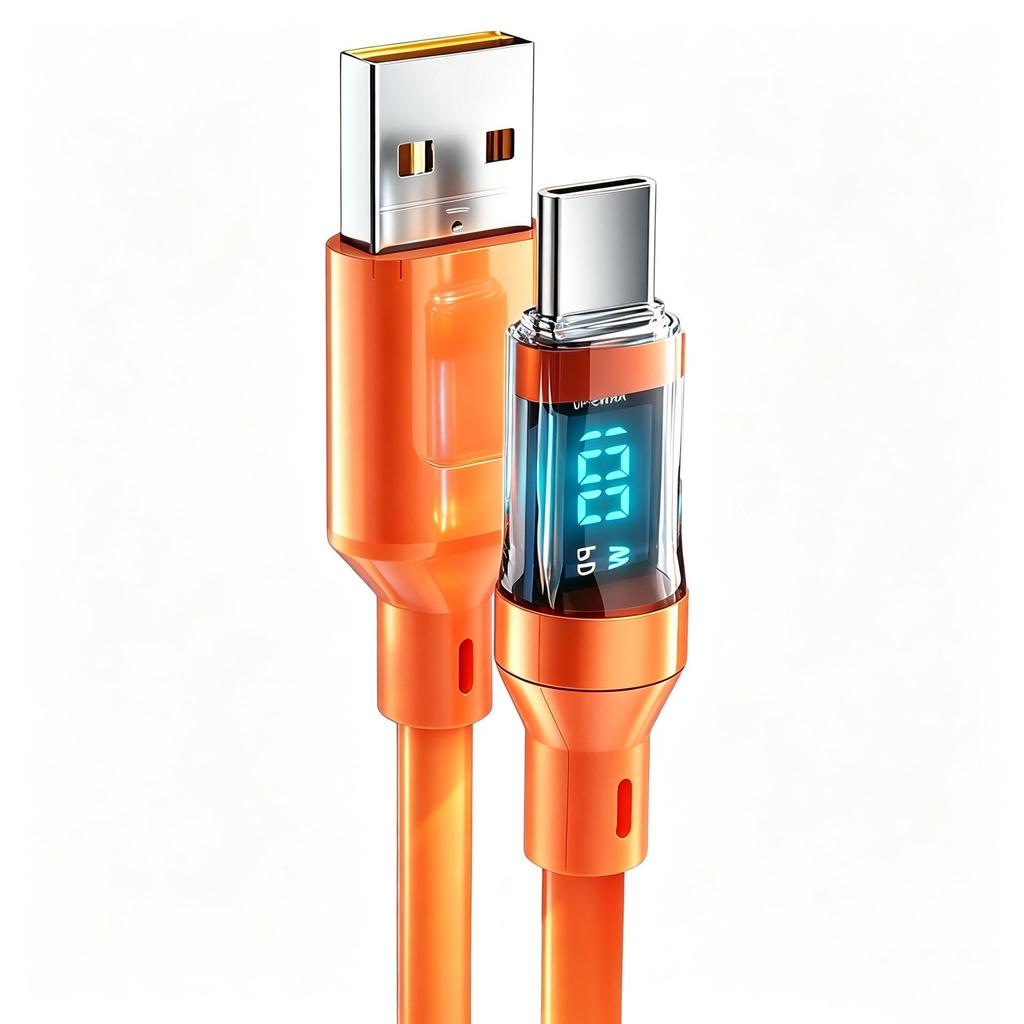 120W Type-C Smart Display Fast Charging Cable for Apple, Huawei, Xiaomi