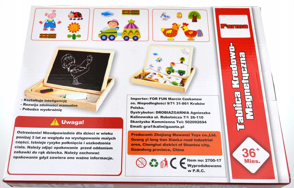 Tablica Edukacyjna Magnetyczna Eko Drewniana 105 Elementów Wielofunkcyjna